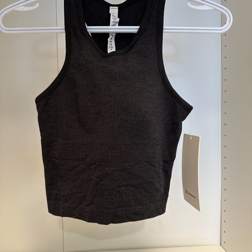 Lululemon Ebb to Street Cropped Racerback Tank Top - Black